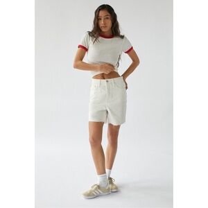 BDG 90's Long Inseam Cream Off White Denim Shorts NWT Size 26